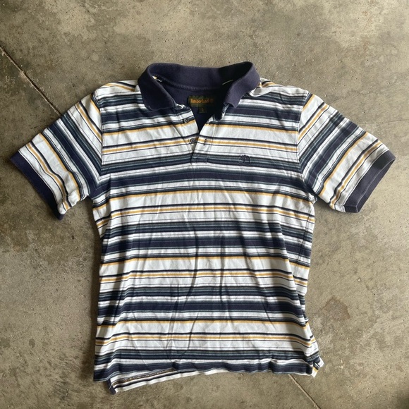 Vintage 90s Timberland Striped Muscle Shirt Men's Large - Picture 1 of 5